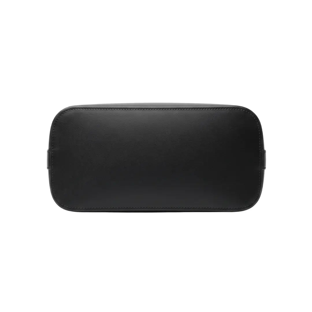 Givro Classic Black Leather Dome Handbag