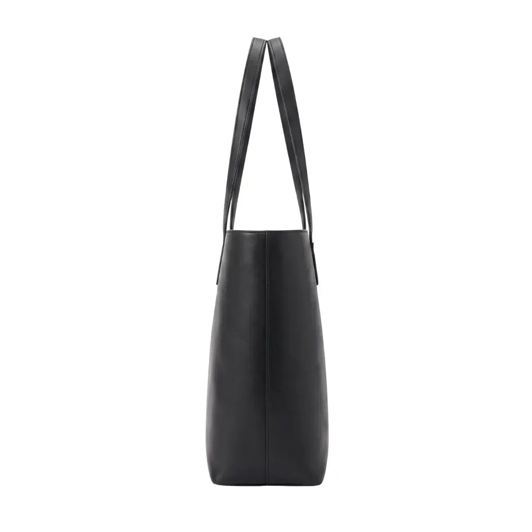 Givro Minimalist Matte Black Leather Tote Bag