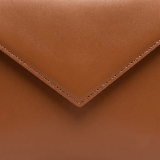 Givro Sleek Tan Brown Envelope Style Handbag