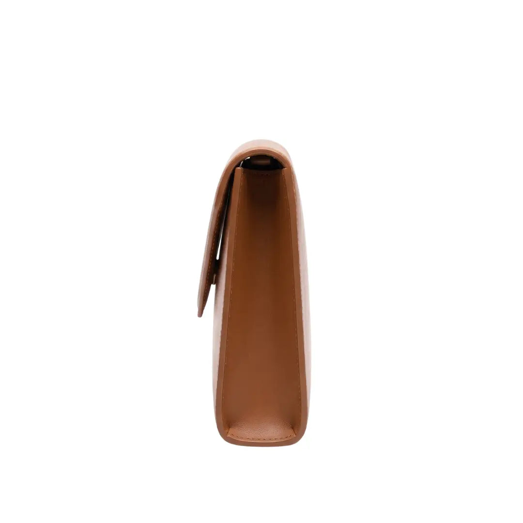 Givro Sleek Tan Brown Envelope Style Handbag