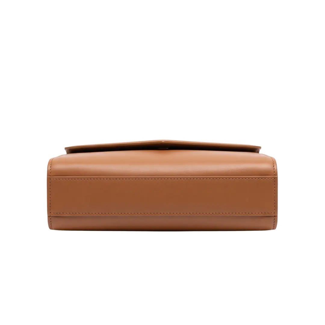 Givro Sleek Tan Brown Envelope Style Handbag